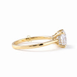 Cushion Moissanite Solitaire Hidden Halo Engagement Ring