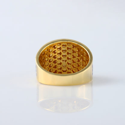 Custom Masonic Blue Lodge Two Tone Diamond Ring