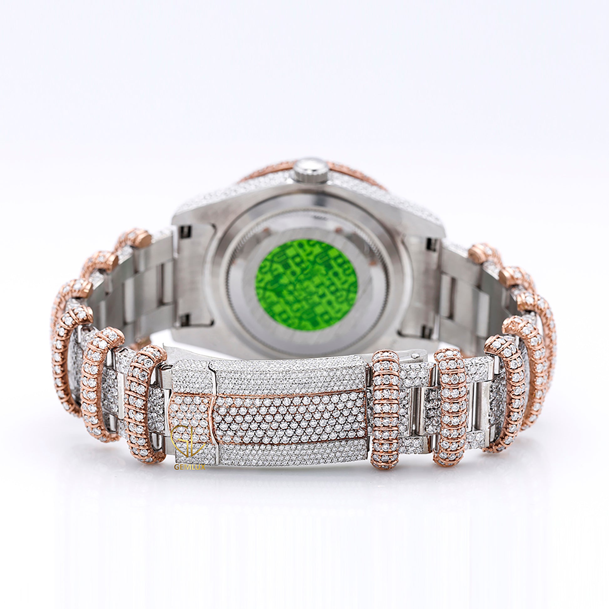 Customised Iced Out Roman Dial Moissanite Diamond Snake Watch