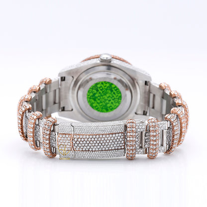 Customised Iced Out Roman Dial Moissanite Diamond Snake Watch
