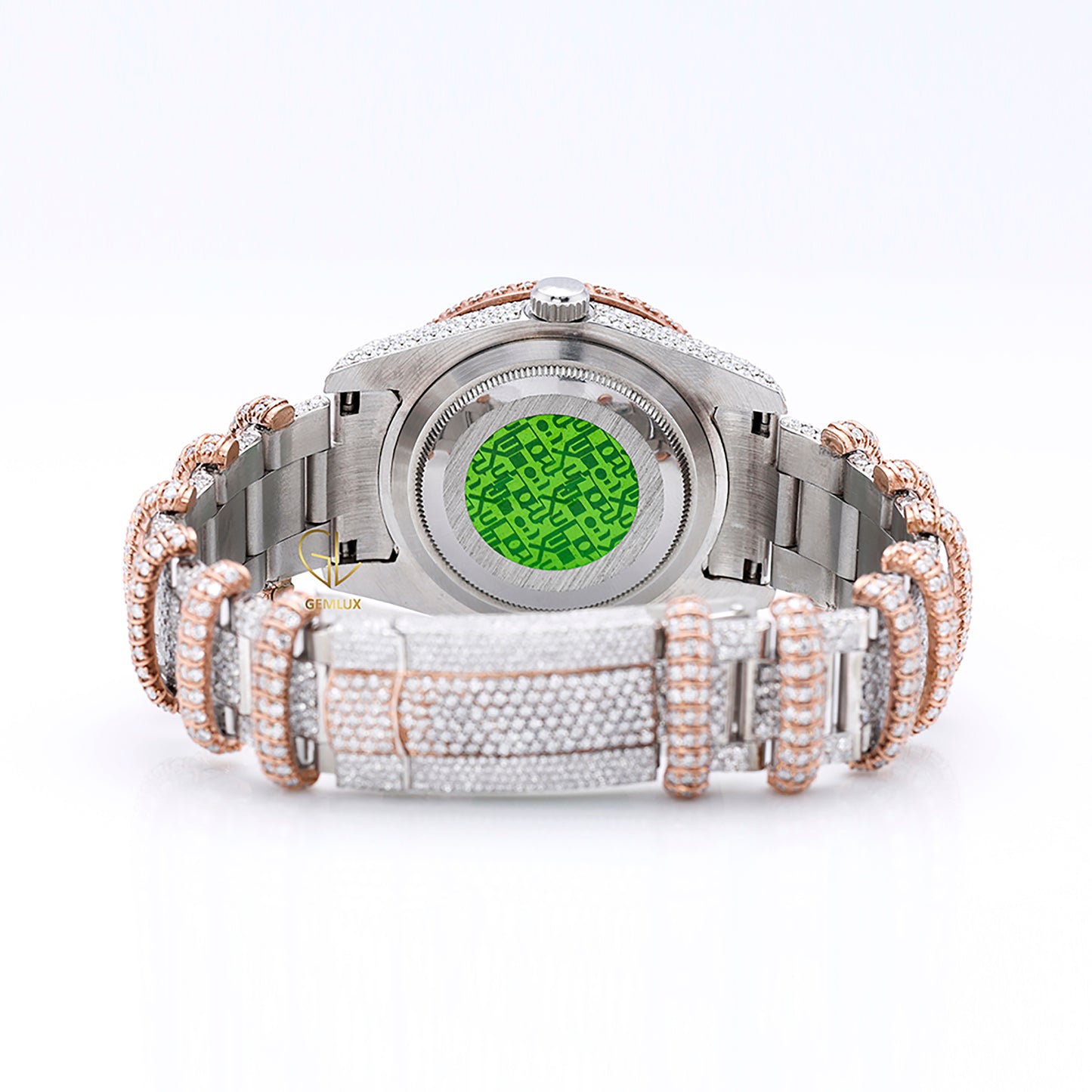 Customised Iced Out Roman Dial Moissanite Diamond Snake Watch