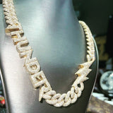Customised Iced Out Name Cuban Link Chain - VVS Moissanite