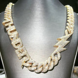 Customised Iced Out Name Cuban Link Chain - VVS Moissanite