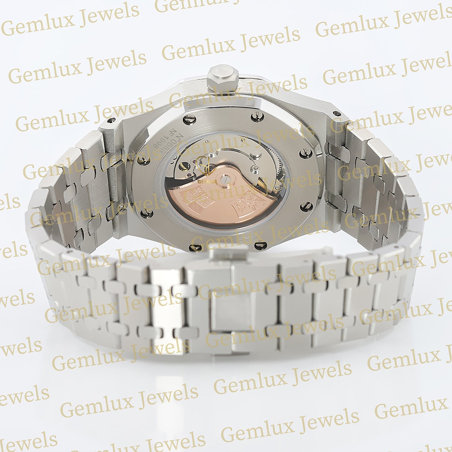 Date Just Black Dial Moissanite Diamond Bezel Wrist Watch For Men