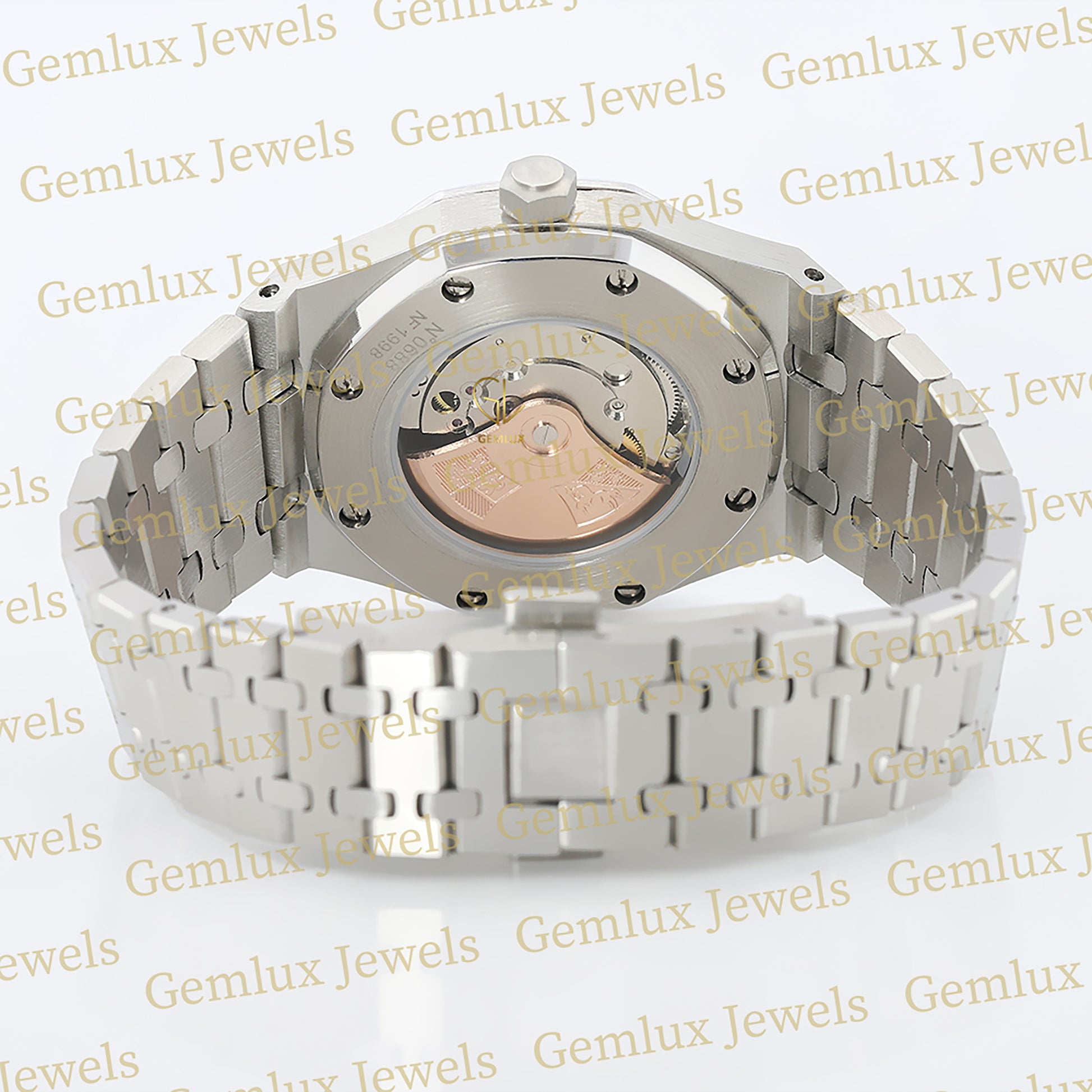 Date Just Black Dial Moissanite Diamond Bezel Wrist Watch For Men