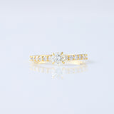 Delicate Round Cut Moissanite Solitaire With Accent Engagement Ring