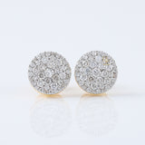 Disc Cluster Round Moissanite Screw Back Stud Earrings