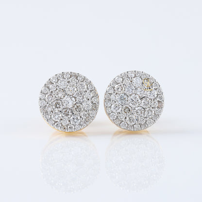 Disc Cluster Round Moissanite Screw Back Stud Earrings