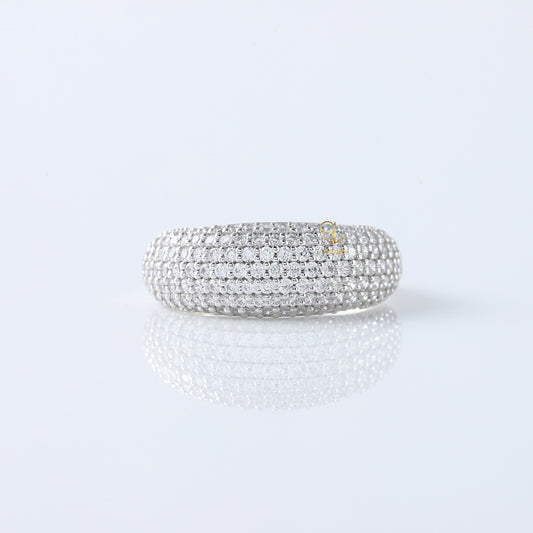 Dome Style Pave Set Lab Grown Diamond Chunky Ring
