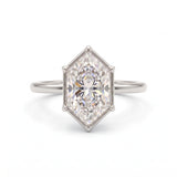 Dutch marquise-cut lab-grown diamond solitaire engagement ring with a six-claw framed setting and polished yellow-gold band.
