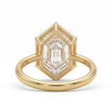 Dutch marquise-cut lab-grown diamond solitaire engagement ring with a six-claw framed setting and polished yellow-gold band.