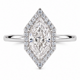 Dutch Marquise Cut Lab Grown Halo Engagement Ring 