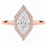 Dutch Marquise Cut Lab Grown Halo Engagement Ring 