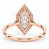 Dutch Marquise Cut Lab Grown Halo Engagement Ring 