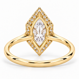 Dutch Marquise Cut Lab Grown Halo Engagement Ring 