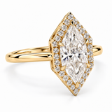 Dutch Marquise Cut Lab Grown Halo Engagement Ring 