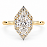 Dutch Marquise Cut Lab Grown Halo Engagement Ring 