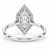 Dutch Marquise Cut Lab Grown Halo Engagement Ring 