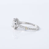 East West Oval Cut Lab Grown Halo Engagement Ring