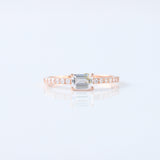 East West Emerald Cut Lab Grown Diamond Accent Ring