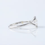 East West Oval Lab Grown Diamond Solitaire Ring - Half Bezel
