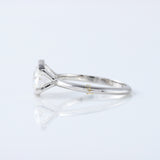 East West Oval Lab Grown Diamond Solitaire Ring - Half Bezel