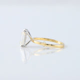 Emerald Cut Lab Grown Diamond Two Tone Solitaire Engagement Ring