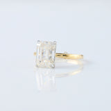 Emerald Cut Lab Grown Diamond Two Tone Solitaire Engagement Ring