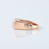 Emerald Cut Moissanite Diamond East To West Solitaire Ring