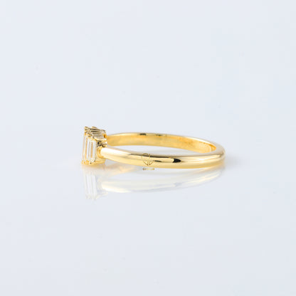 Emerald Cut Moissanite Diamond Five Stone Wedding Band