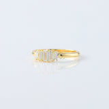Emerald Cut Moissanite Diamond Five Stone Wedding Band