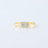 Emerald Cut Moissanite Diamond Five Stone Wedding Band