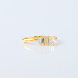Emerald Cut Moissanite Diamond Five Stone Wedding Band