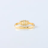 Emerald Cut Moissanite Diamond Five Stone Wedding Band