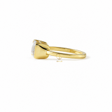Emerald Cut Moissanite Solitaire East To West Ring