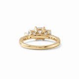 Emerald Cut Moissanite Three Stone Engagement Ring