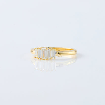 Emerald Cut lab Grown Diamond Five Stone Band