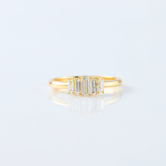 Emerald Cut lab Grown Diamond Five Stone Band