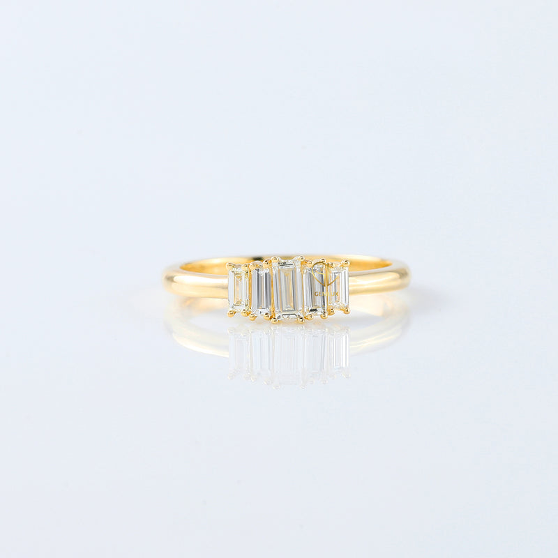 Emerald Cut lab Grown Diamond Five Stone Band