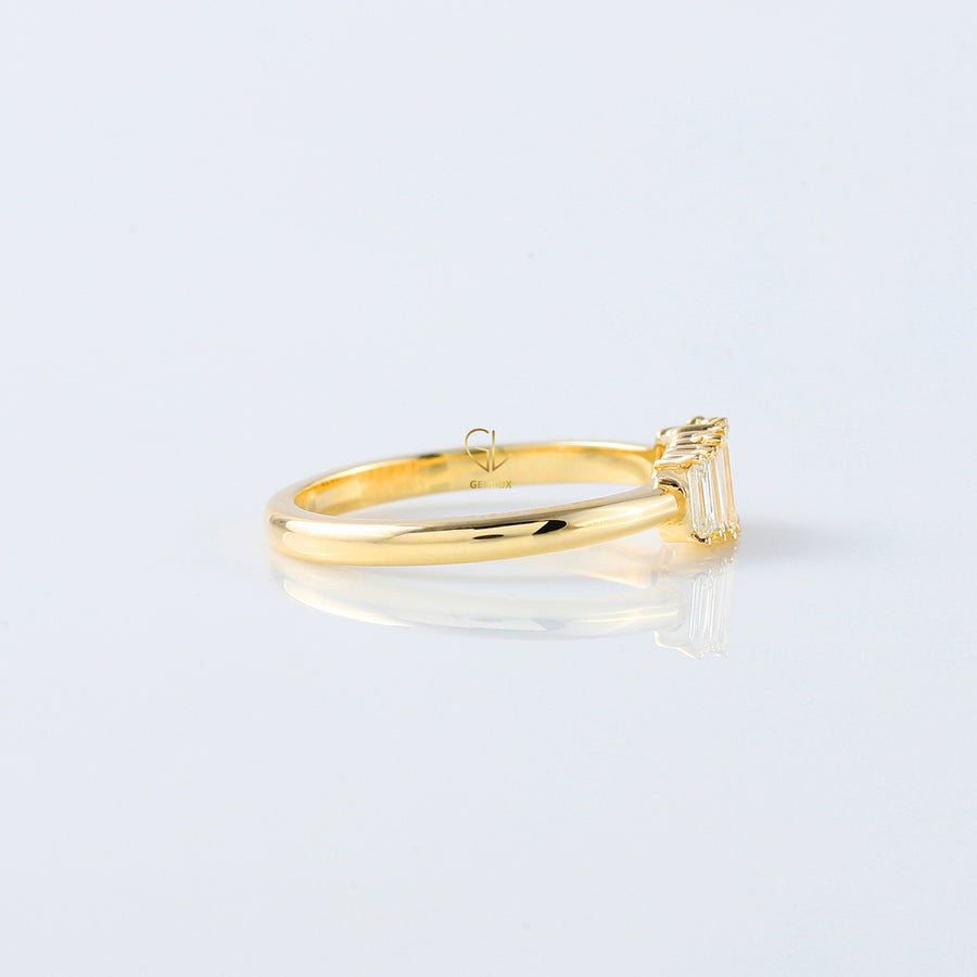 Emerald Cut lab Grown Diamond Five Stone Band