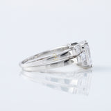 IGI Certified Emerald Cut Lab Grown Diamond Three Stone Engagement Ring With Matching Open Cuff Band