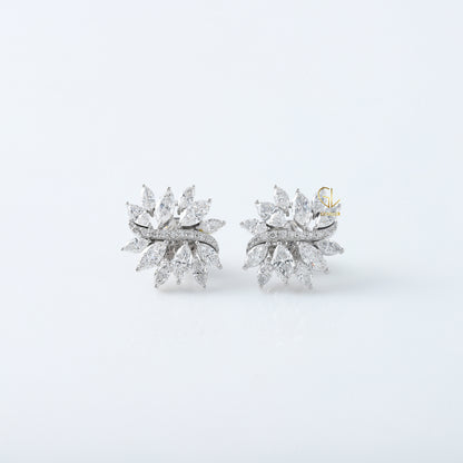 Fancy Moissanite Diamond Floral Earrings