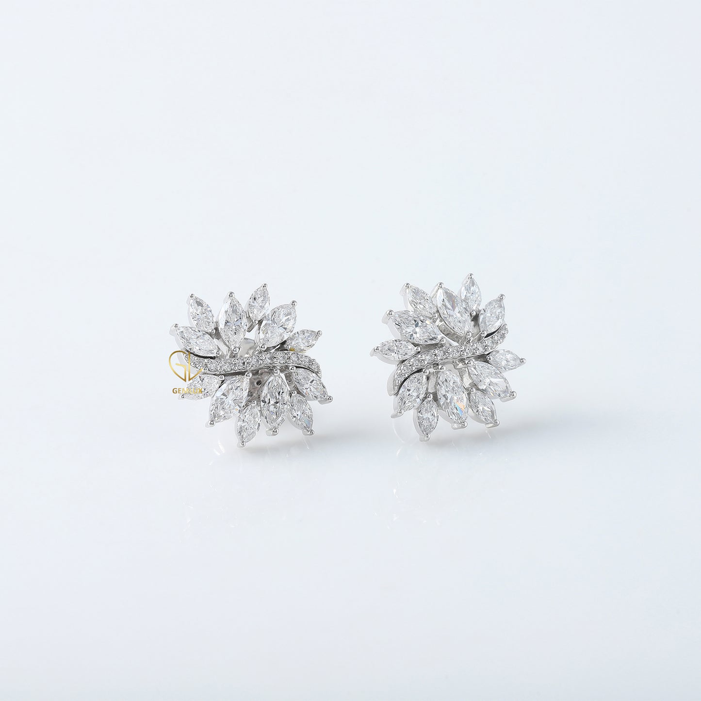 Fancy Moissanite Diamond Floral Earrings