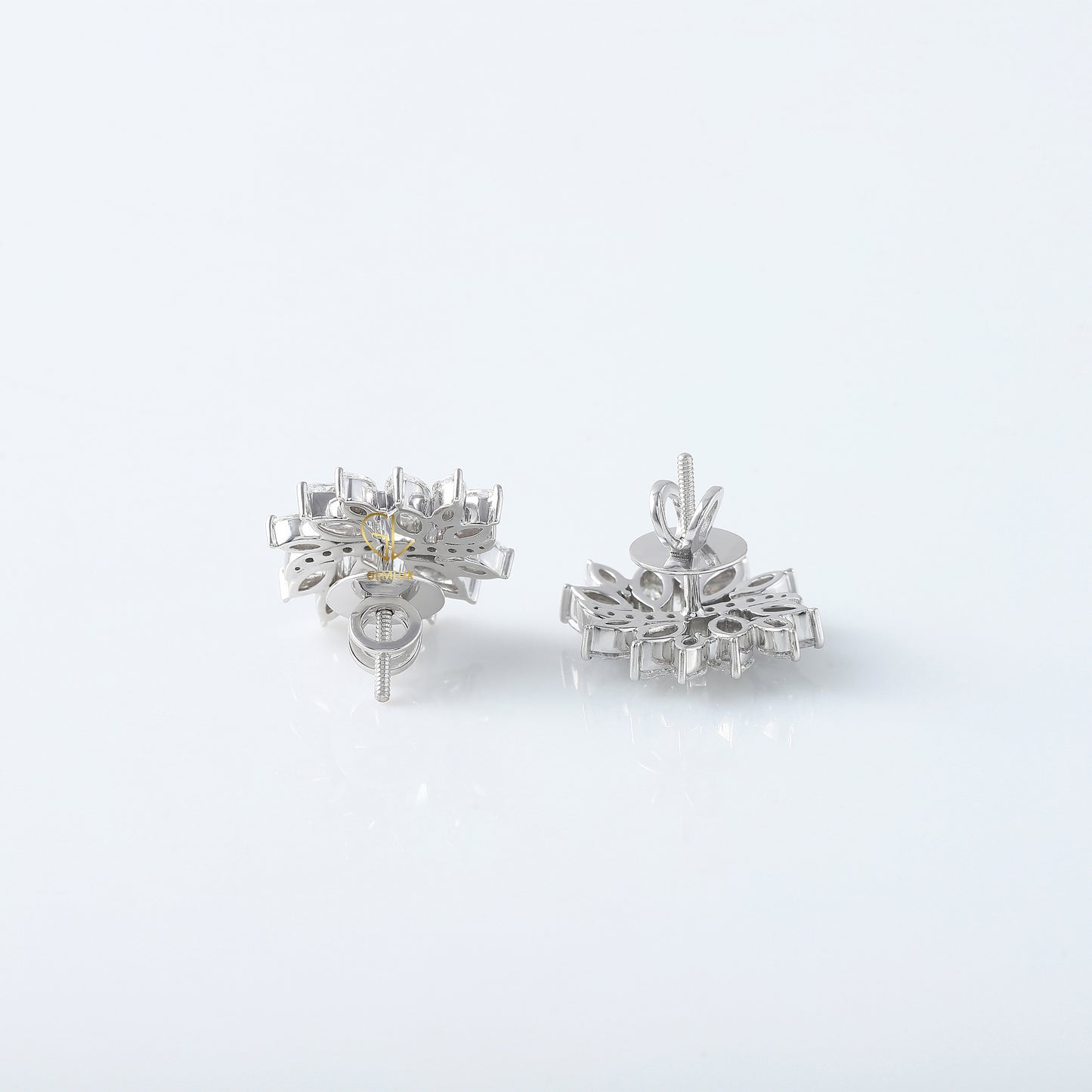 Fancy Moissanite Diamond Floral Earrings