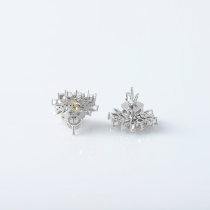 Fancy Moissanite Diamond Floral Earrings