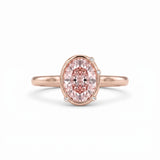 Fancy Pink Oval Solitaire Lab Grown Diamond Ring