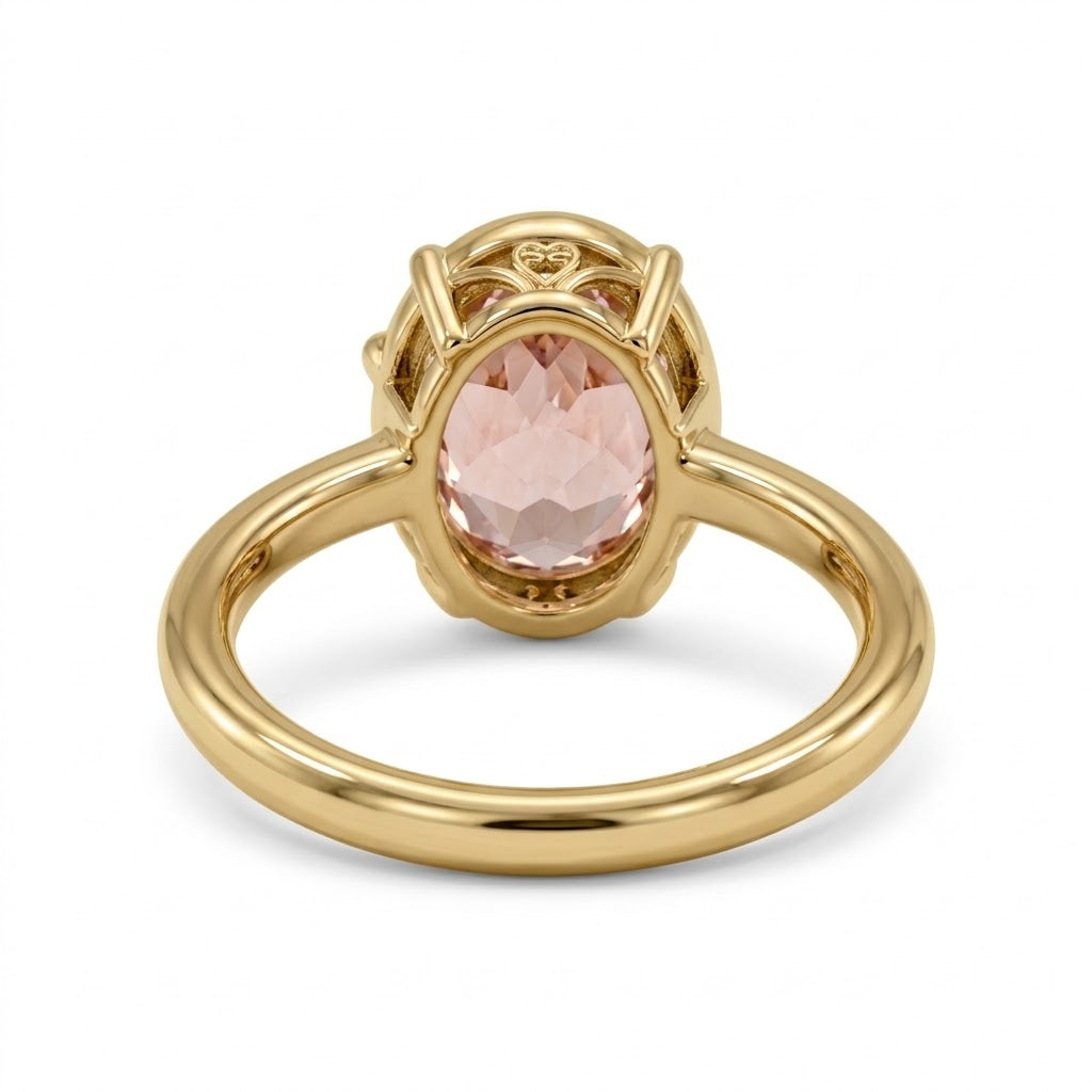 Fancy Pink Oval Solitaire Lab Grown Diamond Ring
