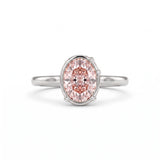 Fancy Pink Oval Solitaire Lab Grown Diamond Ring