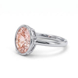 Fancy Pink Oval Solitaire Lab Grown Diamond Ring