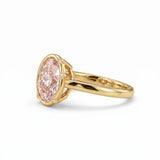 Fancy Pink Oval Solitaire Lab Grown Diamond Ring